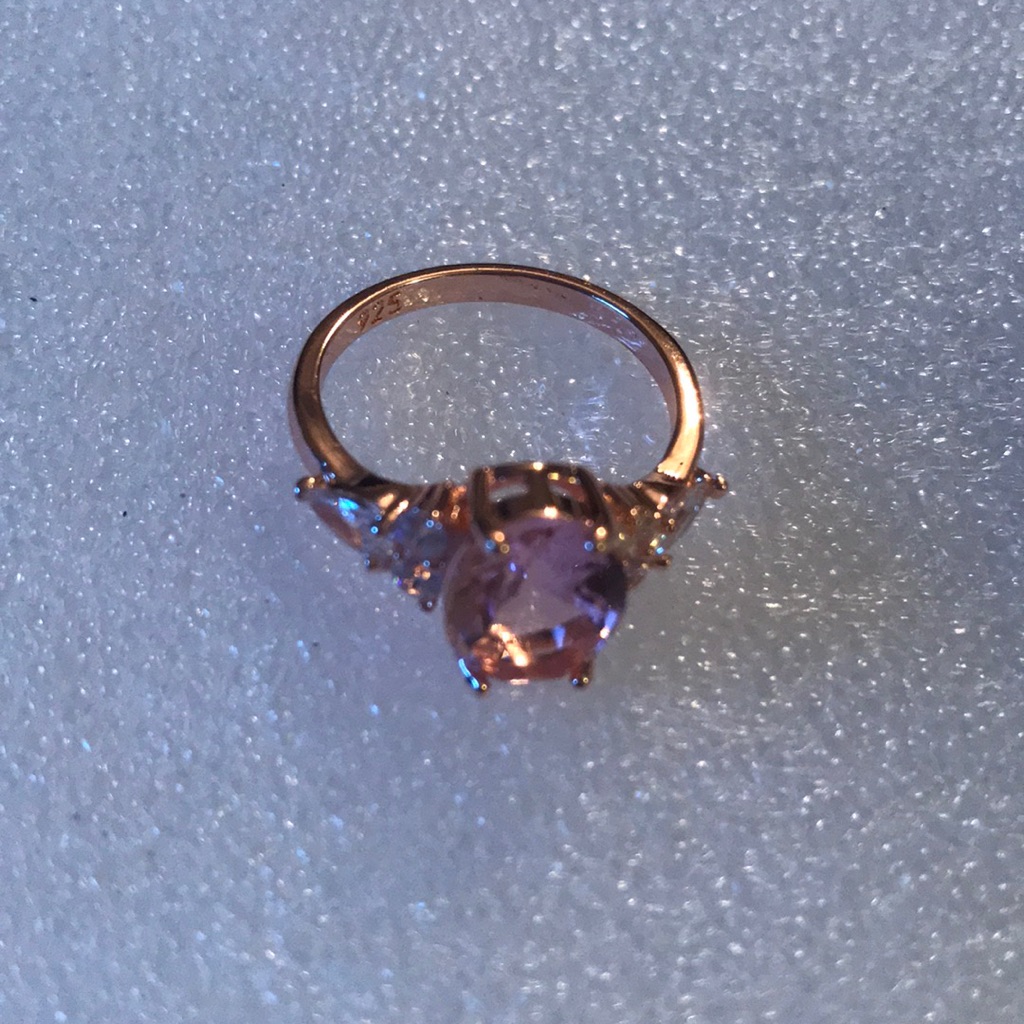 Rose Gold Over 925 Kunazit Ring